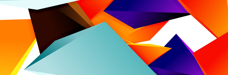 Triangle mosaic abstract background, 3d triangular low poly shapes. Geometric vector illustration for covers, banners, flyers and posters and other