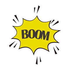 Boom comic text speech bubble vector illustration