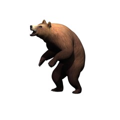 Wild animals - bear is aggressiv - isolated on white background - 3D illustration