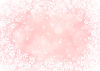 【桜の背景画像素材】ホワホワした桜の背景【春のイメージに】