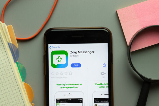 New York, USA - 26 October 2020: Zorg Messenger mobile app logo on phone screen close up, Illustrative Editorial