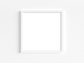 Fototapeta premium Mockup of thin square white frame. 3D illustration.