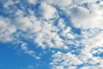 blue sky with white clouds. Close up. copy space