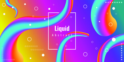 Modern abstract liquid 3d background with colorful gradient. Suitable for use, posters, flyers, book covers, website backgrounds or landing pages. Vector illustration	