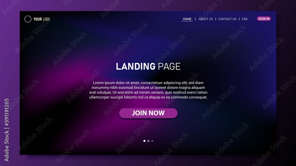 Wall mural minimalist landing page background. website ui design background. eps 10 vector
