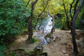 View of Kursunlu Waterfalls in Antalya district of Turkey.