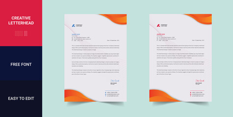 Professional Letterhead Template, Modern Business Letterhead Design Template. Creative & Clean business letterhead for your corporate project. Print Ready vector illustration & corporate letterhead