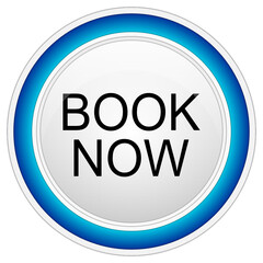 Book now Button on white background - illustration