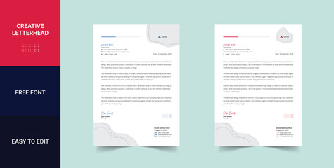 Professional Letterhead Template, Modern Business Letterhead Design Template. Creative & Clean business letterhead for your corporate project. Print Ready vector illustration & corporate letterhead