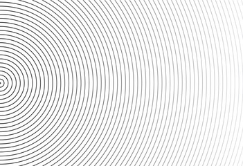 Abstract vector circle halftone black background. Gradient retro line pattern design. Monochrome graphic.