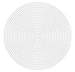 Concentric circle element. Black and white color ring. Abstract  vector illustration for sound wave, Monochrome graphic.