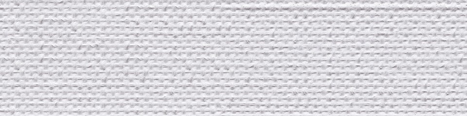 Canvas natural background in white color for attractive design look. Seamless panoramic texture.