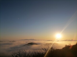 sunset in the mountains