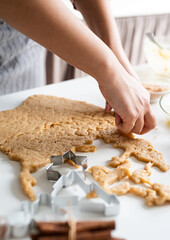 woman hands baking cookies at the kitchen