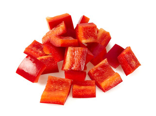 red fresh paprika isolated on white background