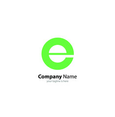 letter e logo concept with white bwckground