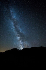 Fototapeta na wymiar Summer Milky Way in Pedraforca mountain, Barcelona, Pyrenees, Catalonia, Spain