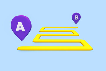 Dashboard theme creative infographic of city map navigation. 3d rendering. 3d illustration