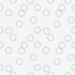 Abstract seamless pattern with overlapping rings on light grey background