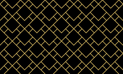 The geometric pattern with lines. Seamless vector background. Gold and black texture. Graphic modern pattern. Simple lattice graphic design