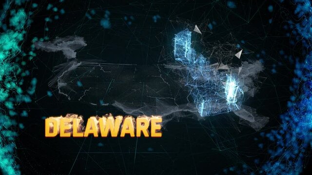 Delaware US federal state border map outline, news events, exit polls, sightings