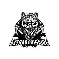 Esports Team Gaming Logotype - Team Extraordinaire Black & White