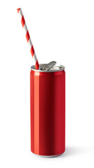 Obraz premium Red drink cans on white