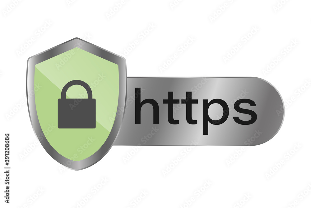 Poster https. safe and reliable browsing .secure connection icon .