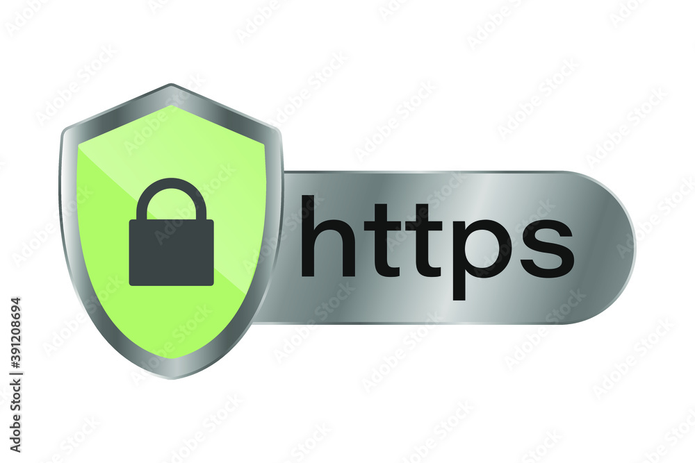 Poster https. safe and reliable browsing .secure connection icon . vector illustrations.