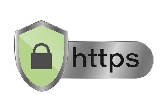 https. Safe and reliable browsing .Secure connection icon . 
