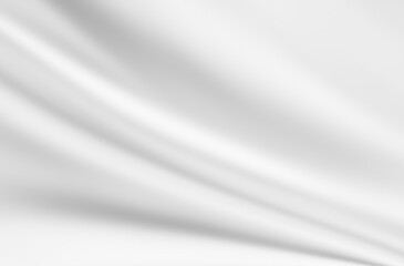 Rippled white silky cloth background.