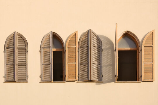 Row of Wooden Shutters