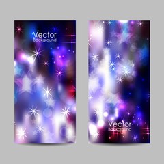Set of vertical banners with stars and circles
