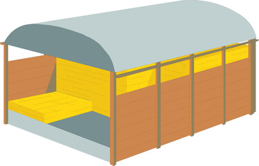 3d render of a warehouse