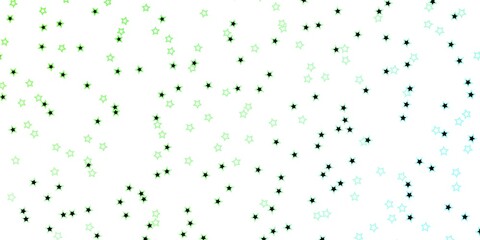 Dark Green vector texture with beautiful stars.