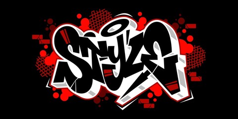 Obraz premium Abstract Hiphop Graffiti Style Word Style Vector Typography Illustration Art