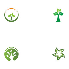 Set Leaf Logo Template vector symbol