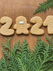 Gingerbread cookies in masks for 2021 wallpapers