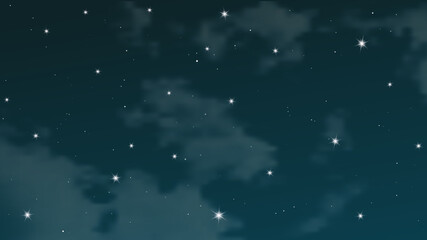 Night sky with clouds and many stars