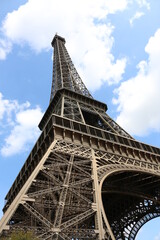 Paris Eiffel Tower with Blue Sky