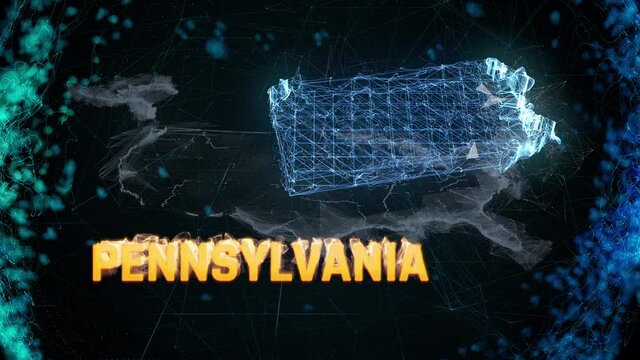 Pennsylvania US federal state border map, news events, exit polls, sightings
