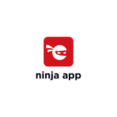 ninja app icon logo design concept vector © UDZA