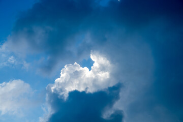 Group of clouds cover blue sky
