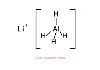 Lithium aluminium hydride chemical structural formula vector design illustration