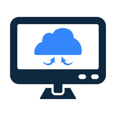 Cloud, computing network, storage icon.  Editable vector isolated on a white background.