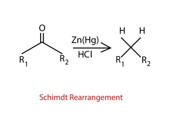 schmidt rearrangement chemical reaction vector design illustration