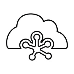 Cloud, connection sharing, Web line icon. outline vector