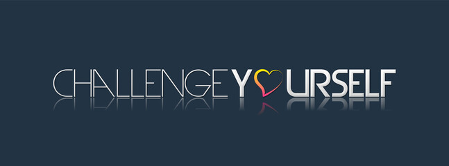 Obraz premium Challenge yourselfe con sfondo colorato