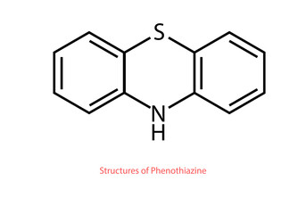 Fototapeta premium Chemical structure of phenothiazine vector design illustration
