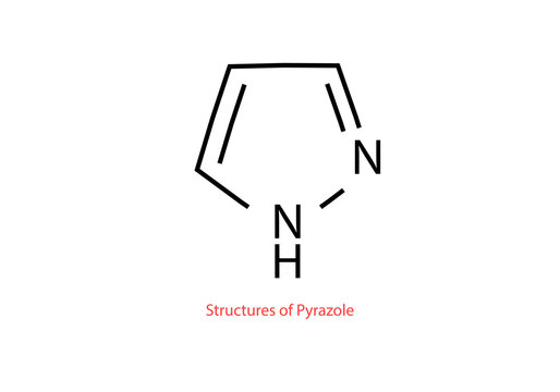 chemical Structure of pyrazole vector design illustration 